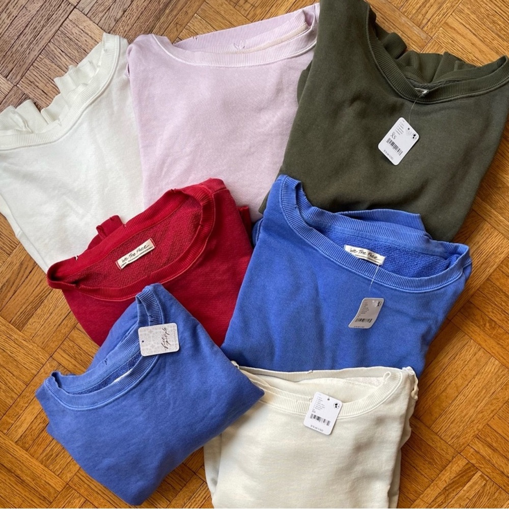 Free People We The Free Cropped Camden Sweatshirt in Meadow Size XL NEW $78.00 - Picture 14 of 16
